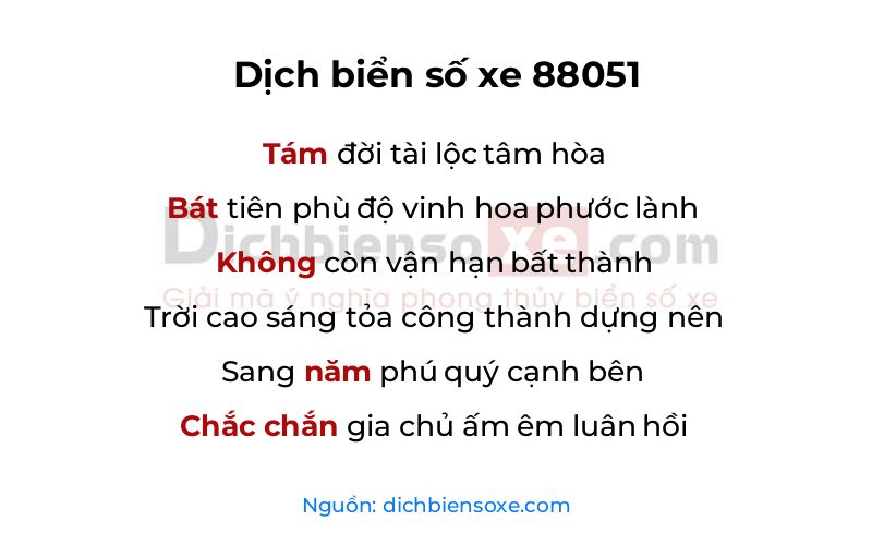 Dịch thơ biển số 88051