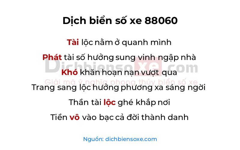 Dịch thơ biển số 88060