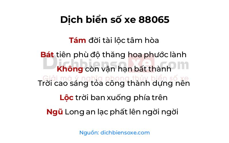 Dịch thơ biển số 88065