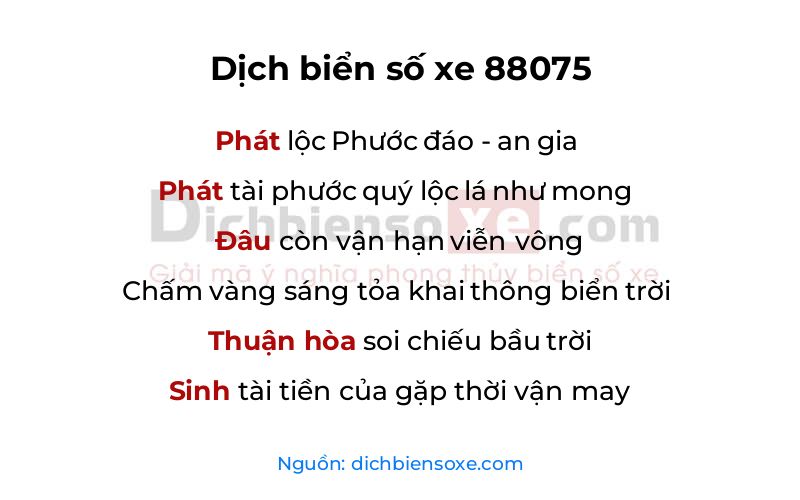 Dịch thơ biển số 88075