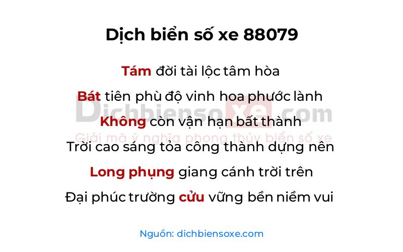 Dịch thơ biển số 88079