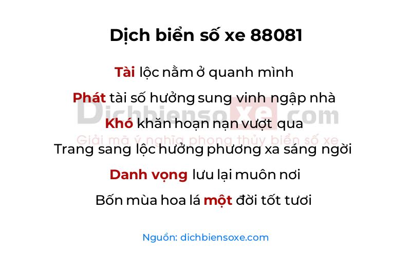 Dịch thơ biển số 88081