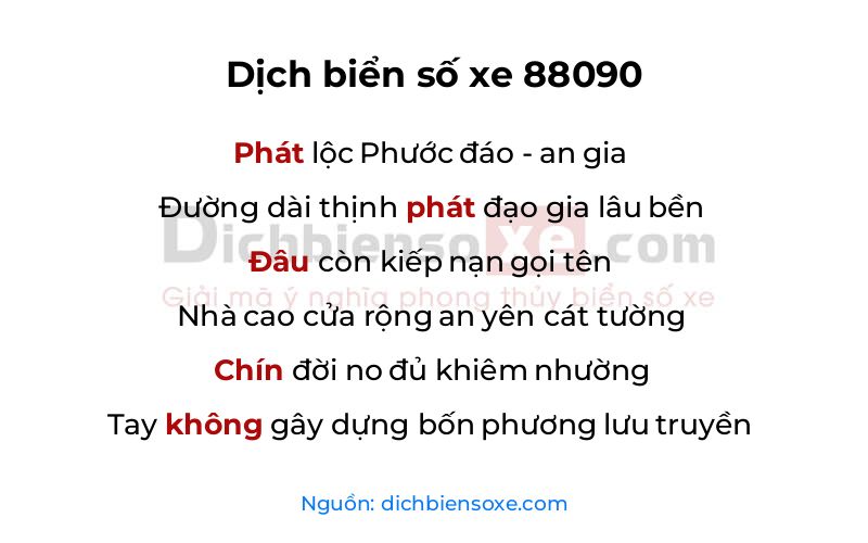 Dịch thơ biển số 88090