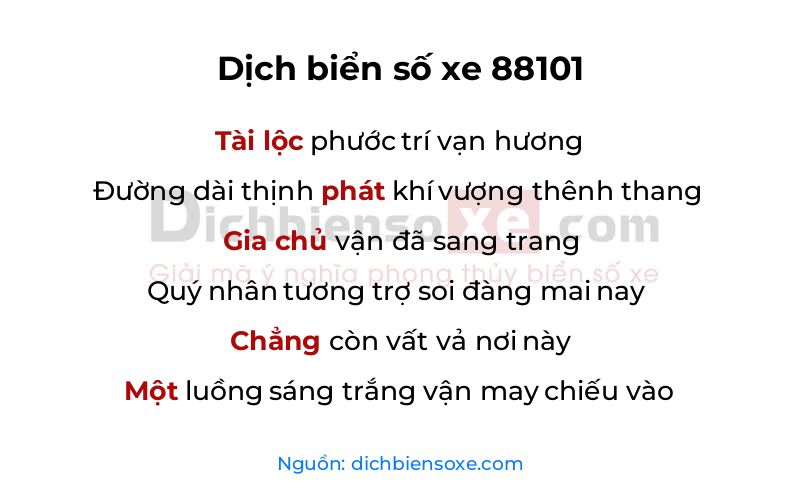 Dịch thơ biển số 88101