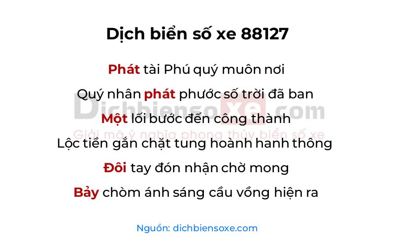 Dịch thơ biển số 88127