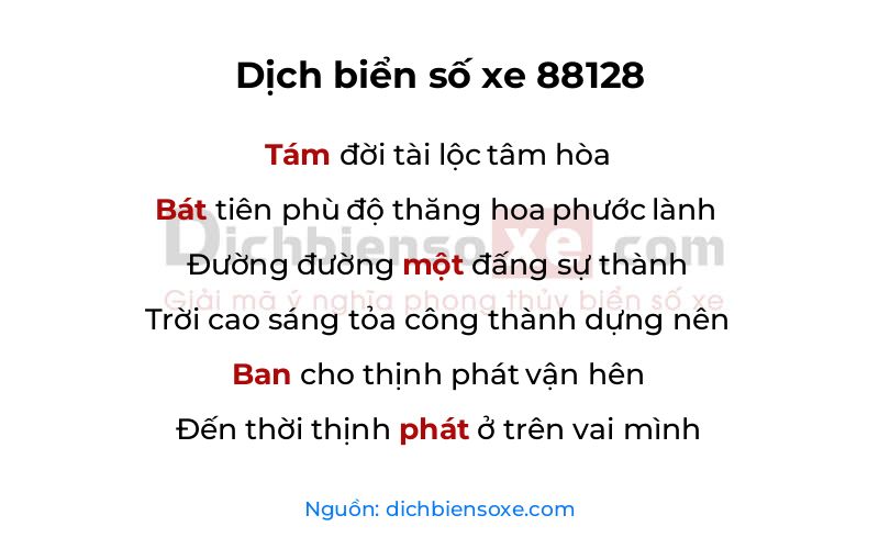 Dịch thơ biển số 88128