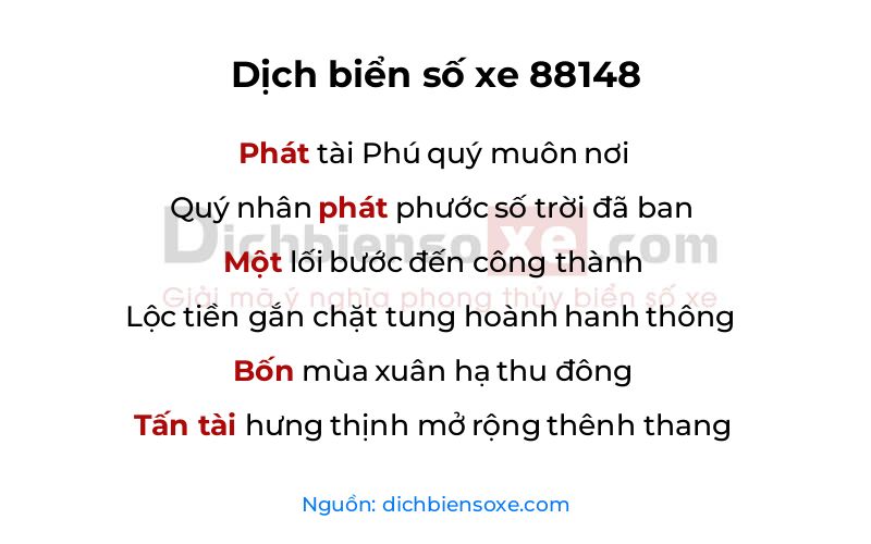 Dịch thơ biển số 88148