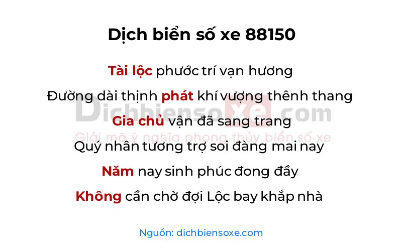 Dịch thơ biển số 88150