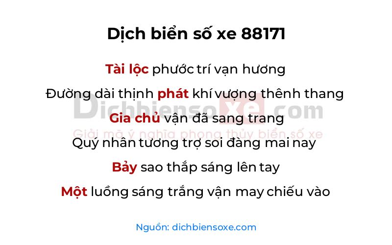 Dịch thơ biển số 88171