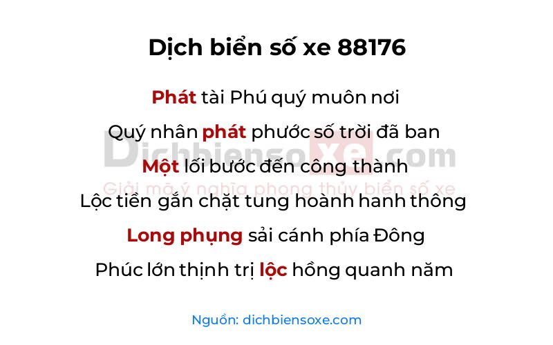 Dịch thơ biển số 88176