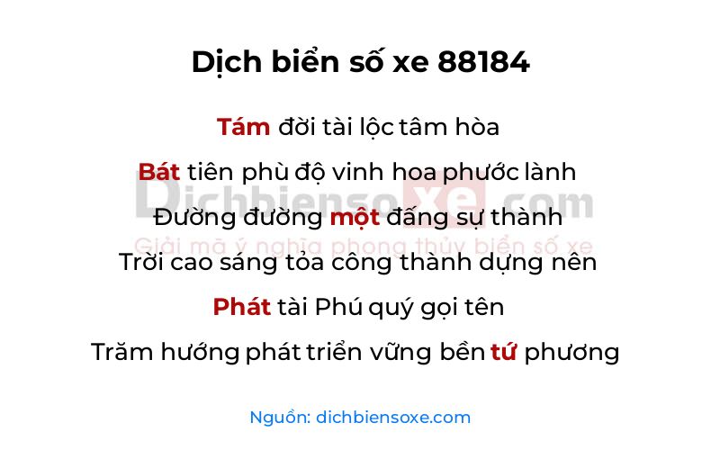 Dịch thơ biển số 88184