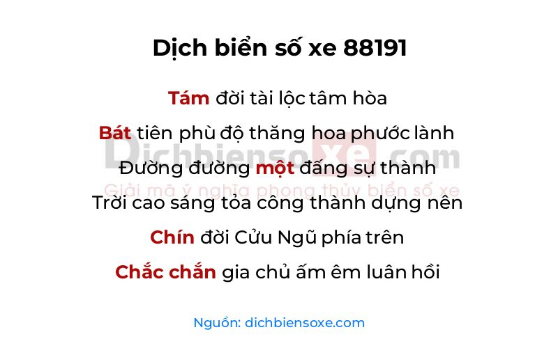 Dịch thơ biển số 88191
