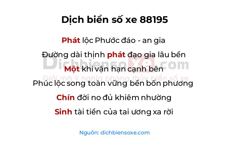 Dịch thơ biển số 88195