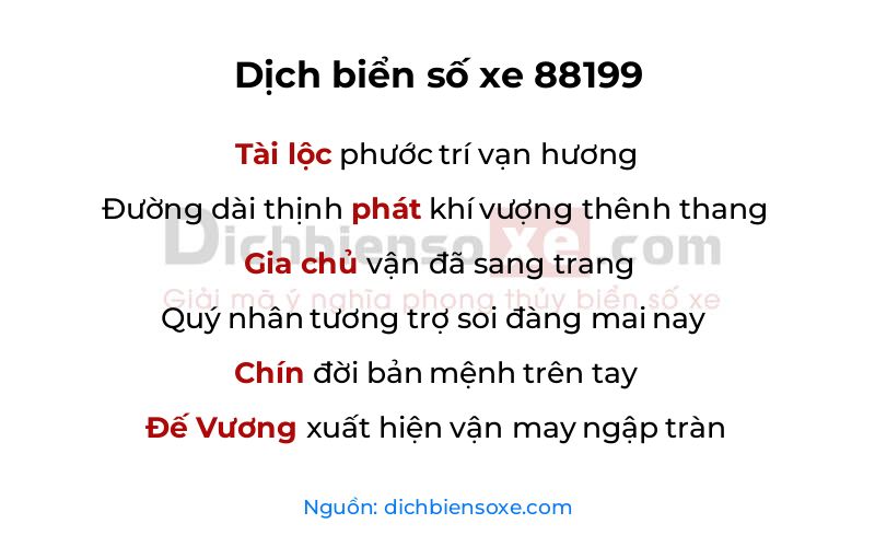 Dịch thơ biển số 88199