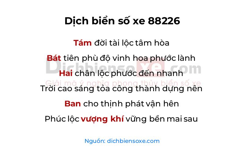 Dịch thơ biển số 88226