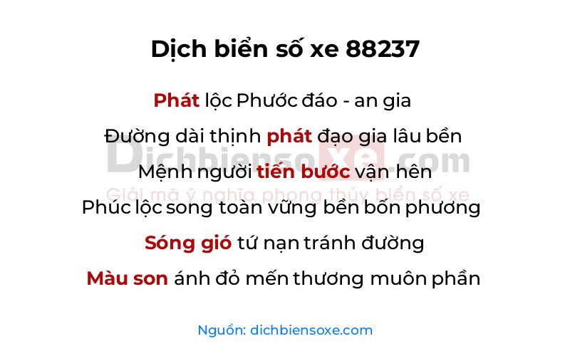Dịch thơ biển số 88237