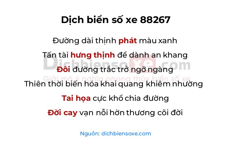 Dịch thơ biển số 88267
