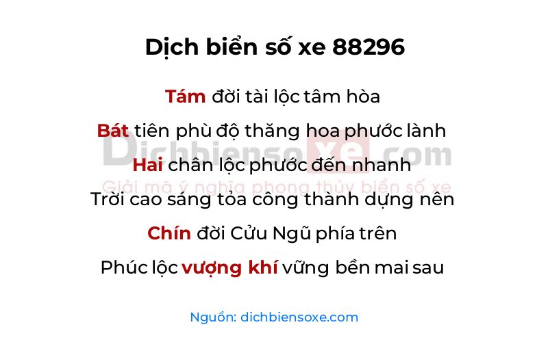 Dịch thơ biển số 88296