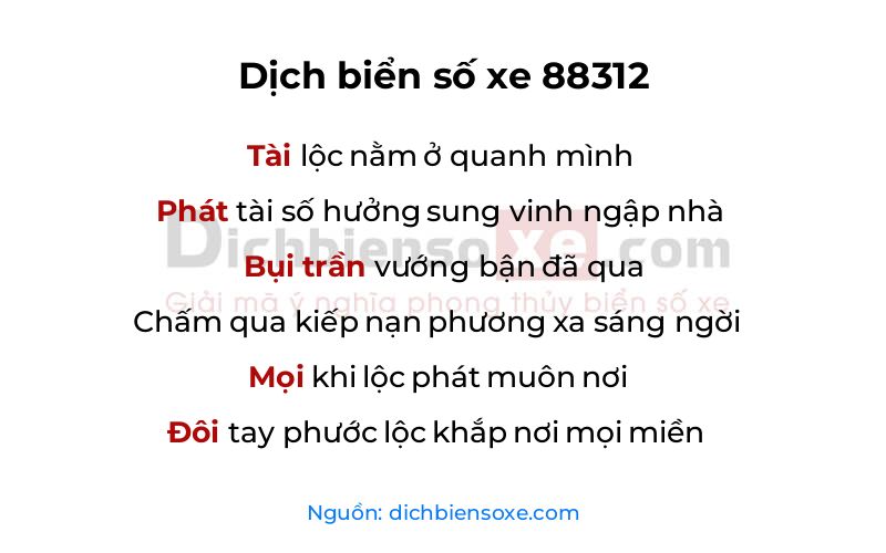Dịch thơ biển số 88312