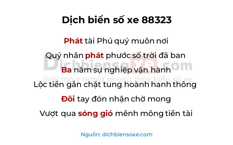 Dịch thơ biển số 88323