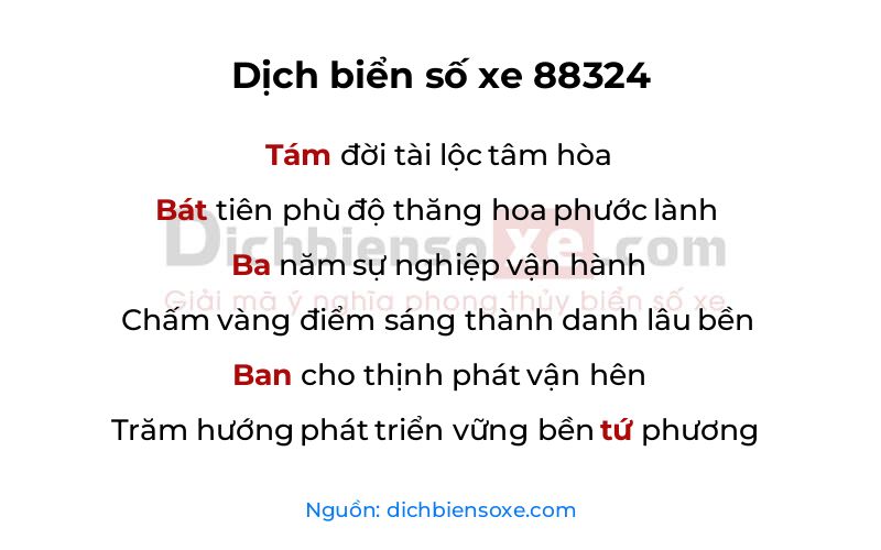 Dịch thơ biển số 88324