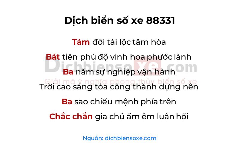 Dịch thơ biển số 88331
