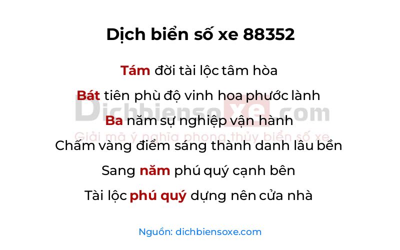 Dịch thơ biển số 88352