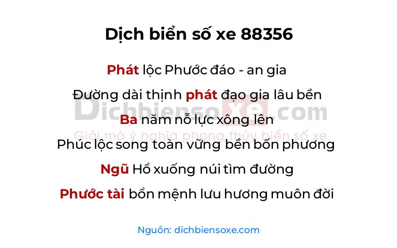 Dịch thơ biển số 88356