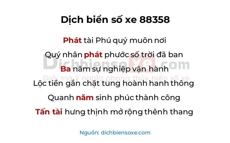 Dịch thơ biển số 88358