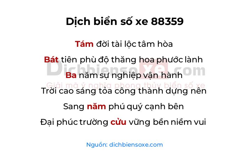 Dịch thơ biển số 88359