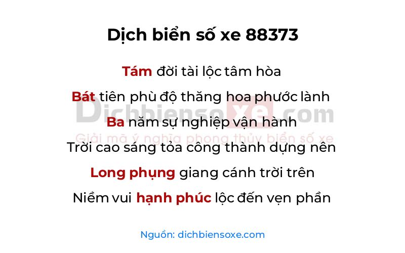 Dịch thơ biển số 88373
