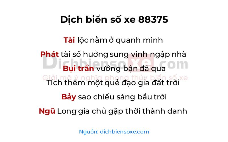 Dịch thơ biển số 88375