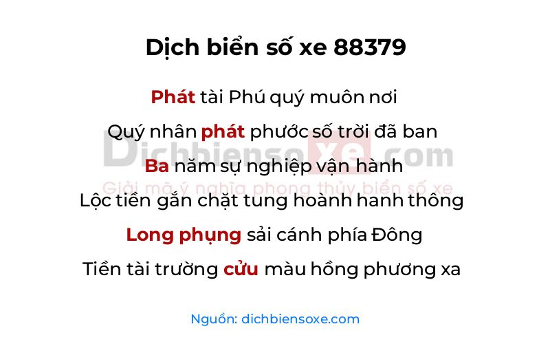 Dịch thơ biển số 88379