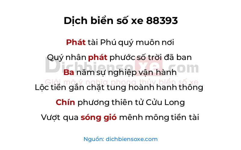 Dịch thơ biển số 88393