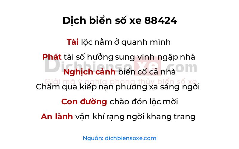 Dịch thơ biển số 88424