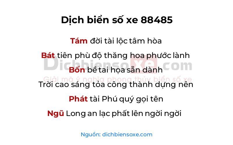 Dịch thơ biển số 88485