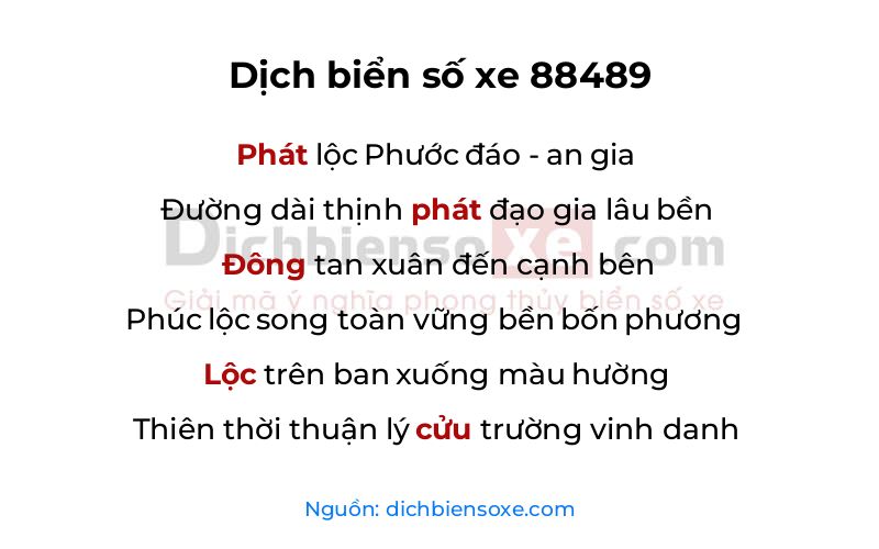 Dịch thơ biển số 88489