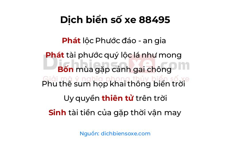 Dịch thơ biển số 88495
