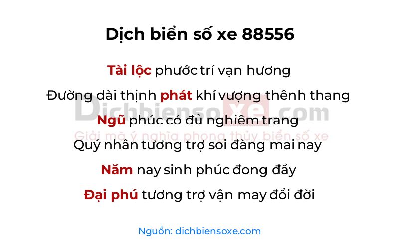 Dịch thơ biển số 88556