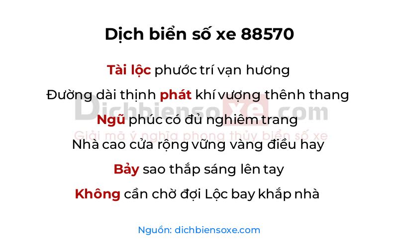Dịch thơ biển số 88570