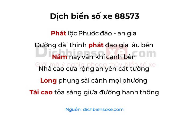 Dịch thơ biển số 88573