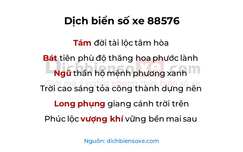 Dịch thơ biển số 88576