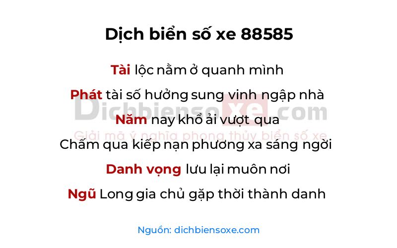 Dịch thơ biển số 88585