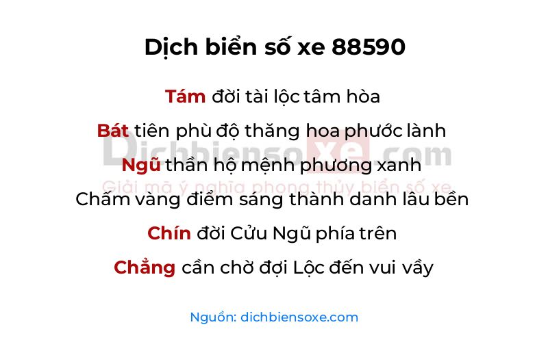 Dịch thơ biển số 88590