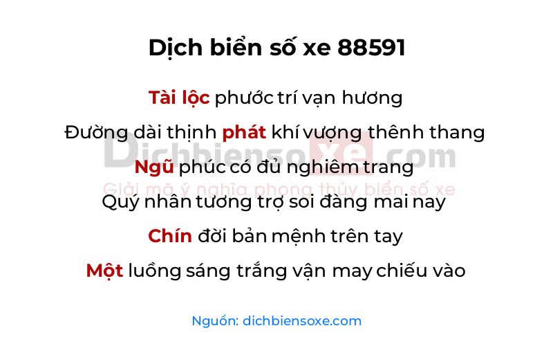 Dịch thơ biển số 88591