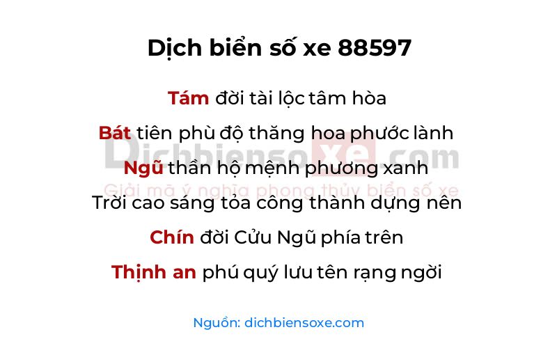 Dịch thơ biển số 88597