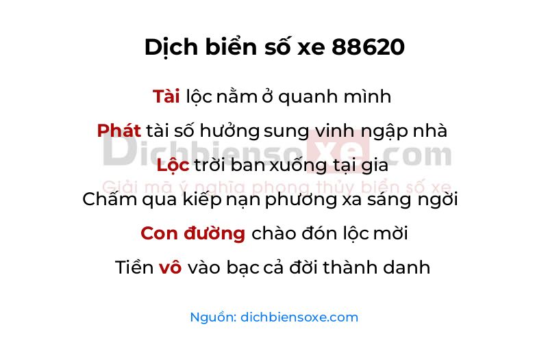 Dịch thơ biển số 88620
