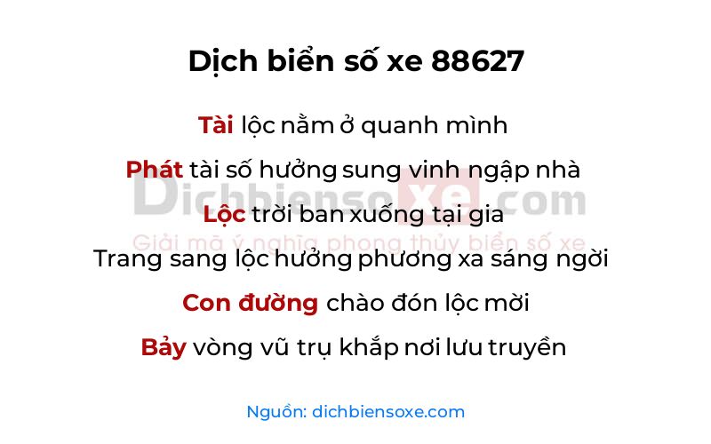 Dịch thơ biển số 88627
