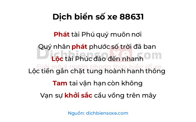 Dịch thơ biển số 88631