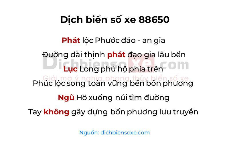 Dịch thơ biển số 88650